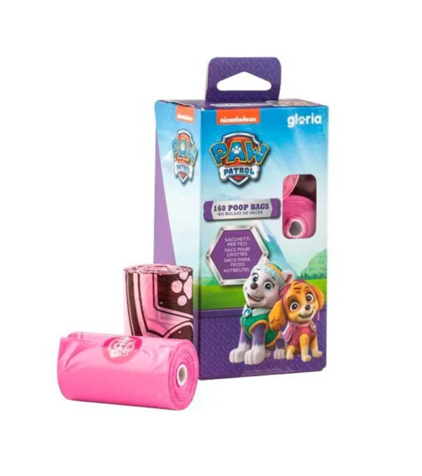 Bolsas de Paw Patrol para recoger las heces en un Pack de 160 bolsas (8 rollos de 20 bolsas)