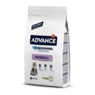 ADVANCE CAT HAIRBALL PAVO Y ARROZ 1,5 KG