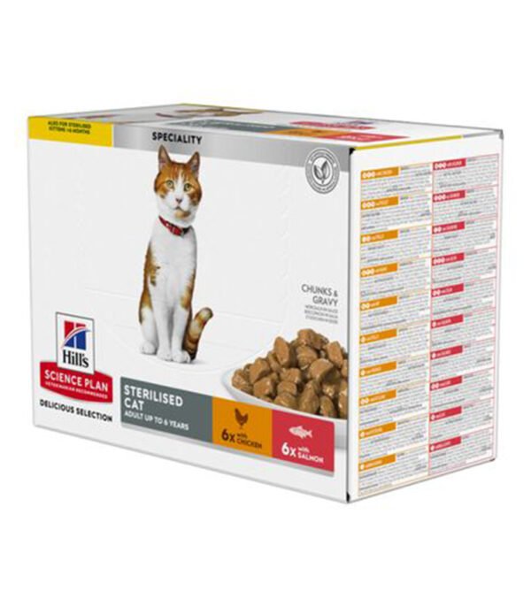 Hill's Science Plan Sterilised Pollo y Salmón sobre para gatos Multipack