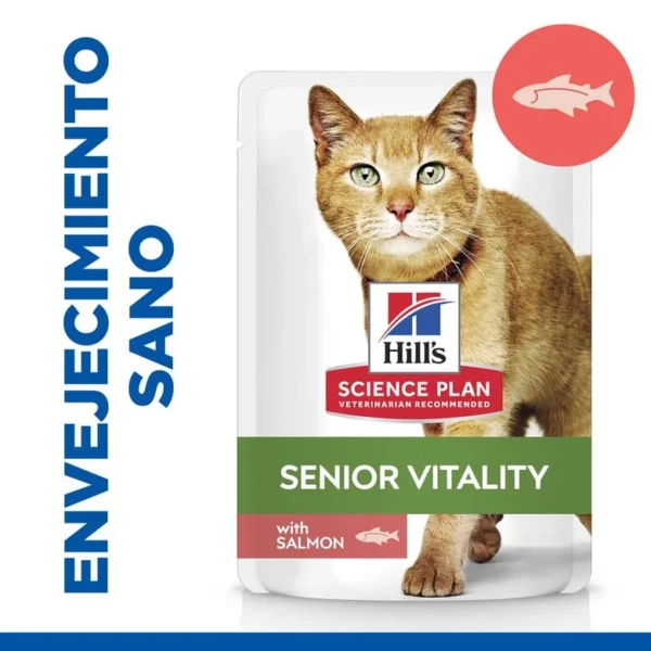 Hill’s Science Plan Youthful Vitality Adult Mature 7+ Salmón sobre para gatos