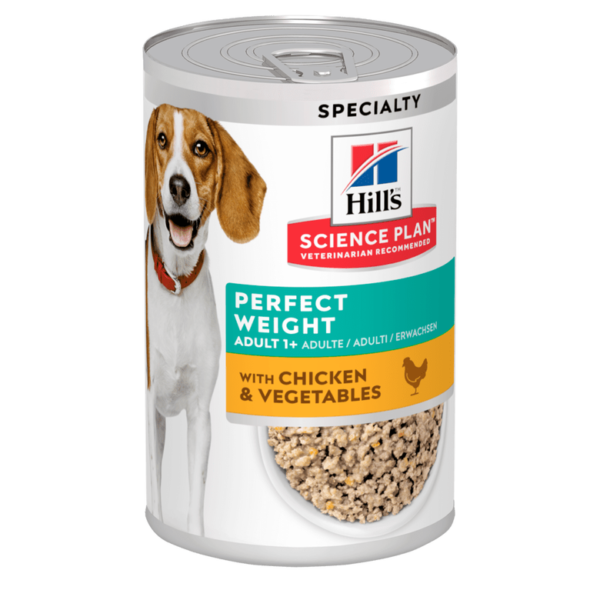 Hill's Adult Perfect Weight Pollo y Vegetales lata para perros