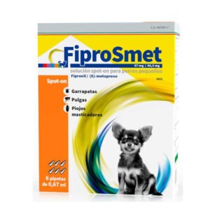 FiproSmet 67/60,3Mg Perro S 6Pip 2-10Kg Naranja