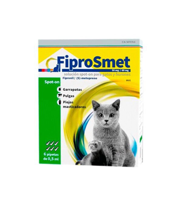 FiproSmet 50/60Mg Gatos Y Hurones 6Pip Verde