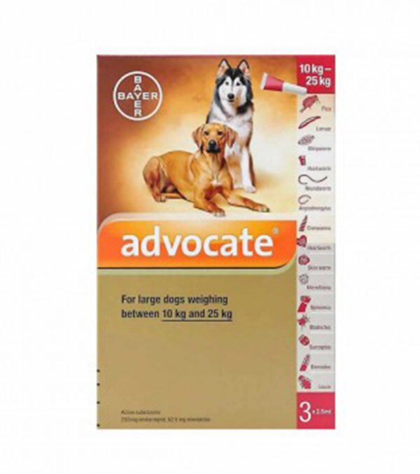 Advocate Perro 3 X 2,5Ml 10-25 Kg