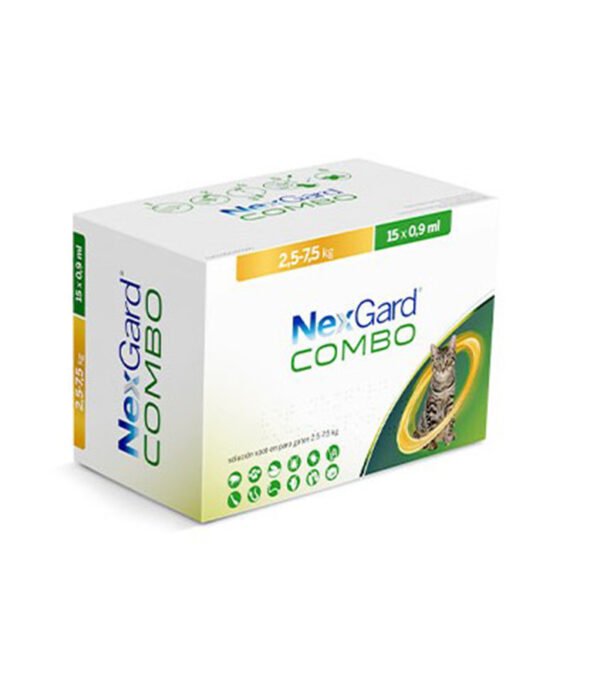 Nexgard Combo Gatos 15X0,9Ml 2,5-7,5Kg L Amarillo