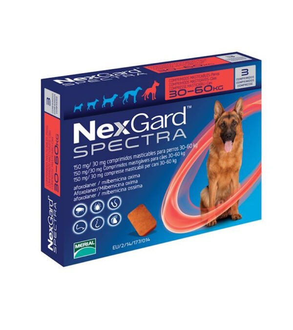 Nexgard Spectra 150Mg 3Comp 30-60Kg Xl Rojo