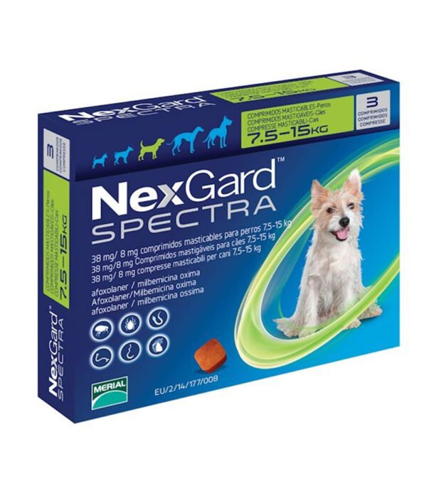 Nexgard Spectra 38Mg 3Comp 7,5-15Kg M Verde