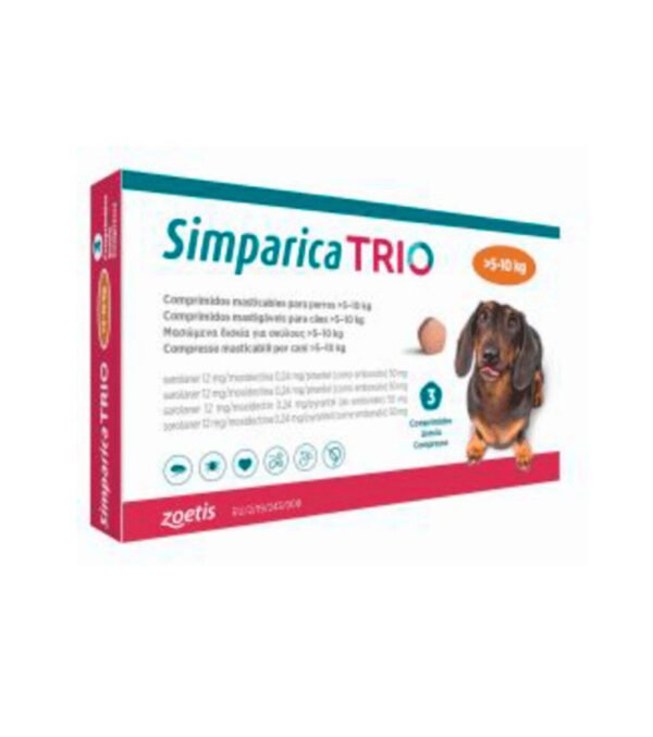 Simparica Trio 3 Comp 5-10Kg Naranja