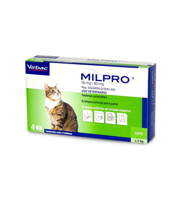 Milpro Gatos 40/16 Mg 4 Comp